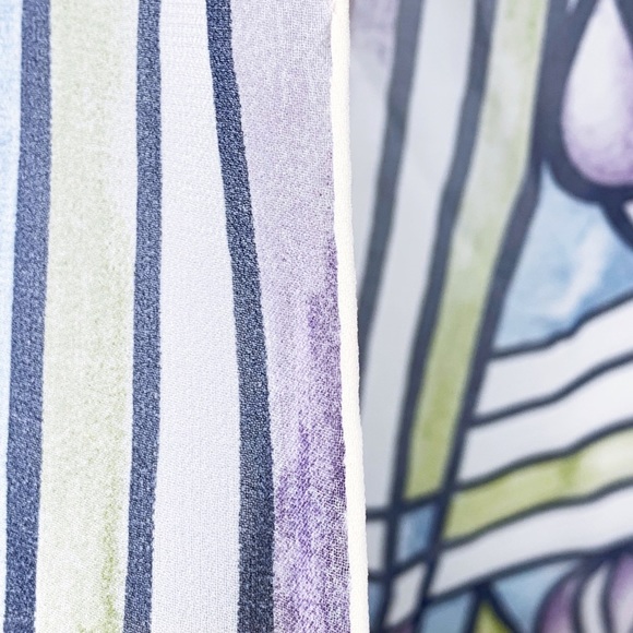 Vintage Silk Oblong Purple Stained Glass Scarf - Picture 4 of 5